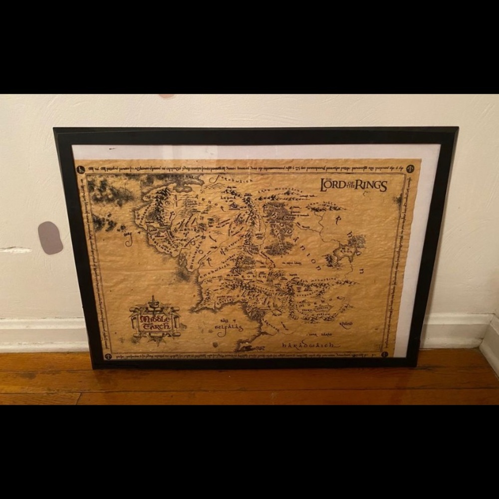 Lord of The Rings Framed Map